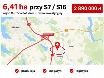 Działka warmińsko-mazurskie
ostródzki
Górka Na sprzedaż 2 890 000 PLN 64 135 m2 