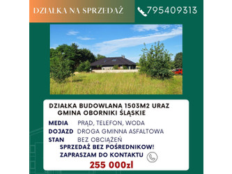 Działka dolnośląskie
trzebnicki
Oborniki Śląskie
Uraz Na sprzedaż 255 000 PLN 1503 m2 